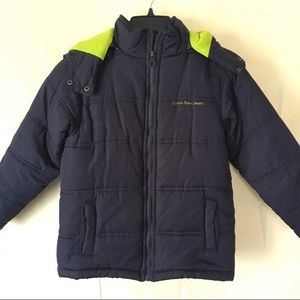 Boys Calvin Klein Navy Puffer Jacket